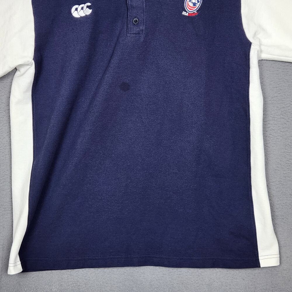 CANTERBURY OF NEW ZEALAND Polo Mens XXL Blue USA Rugby Short Sleeve Shirt - Picture 7 of 14